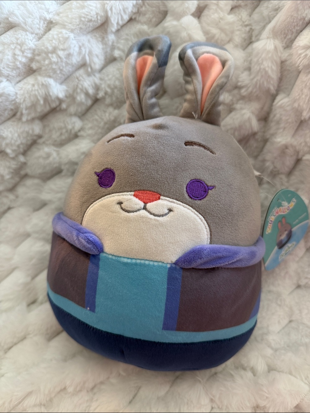 Squishmallows Zootopia Judy Hopps Gray Bunny Plush with Purple Accents